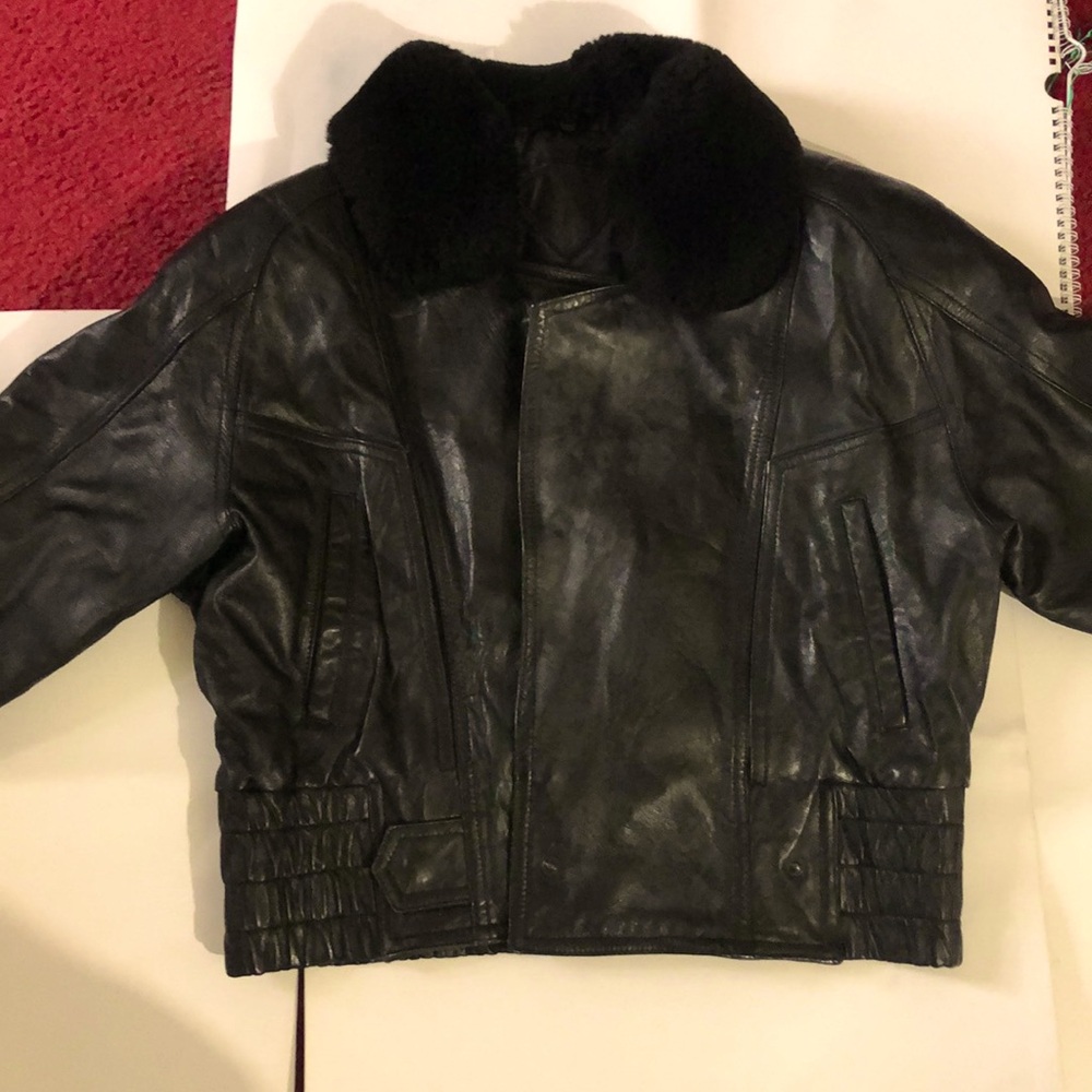 Garno black leather jacket
